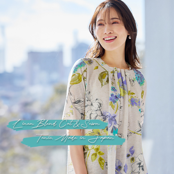 日本製麻混カットソーチュニック