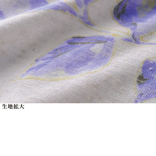 日本製 麻混カットソーチュニック 大きいサイズ M L LL 3L