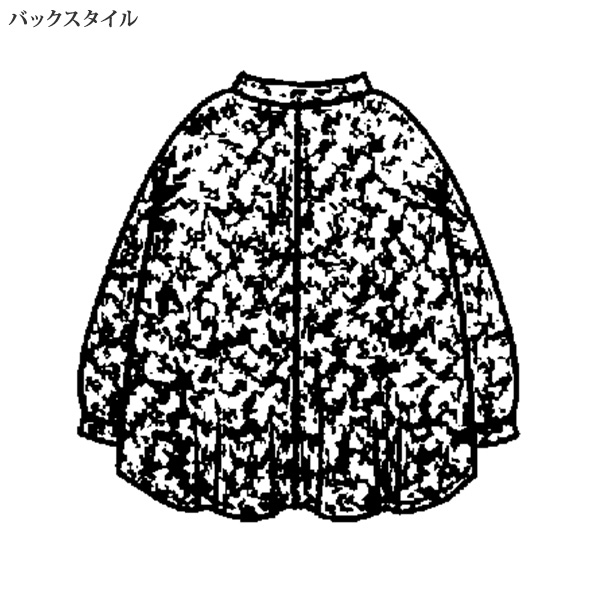 リーフ柄バンドカラーシャツ