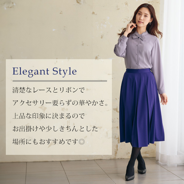 リボンタイデザインブラウス