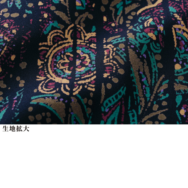 バンドカラープリントチュニック