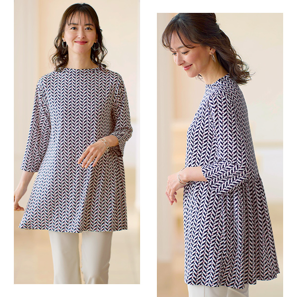 プリントカットソーチュニック