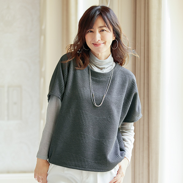 杢調ジャカード カットソープルオーバー◎