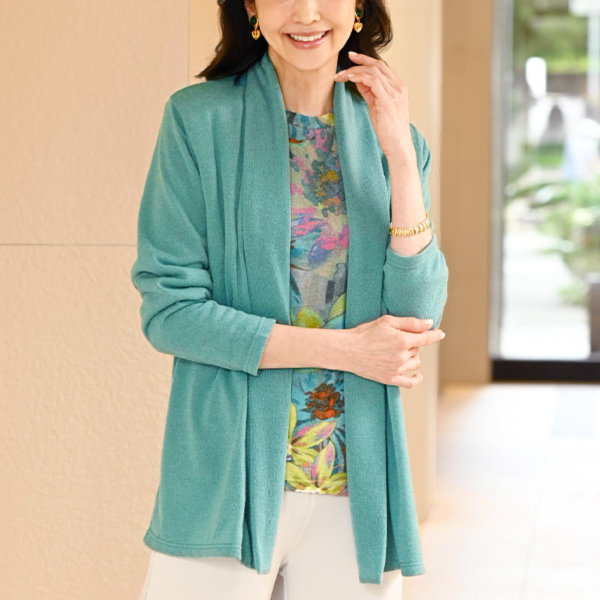 花柄インナーカットソーロングアンサンブル