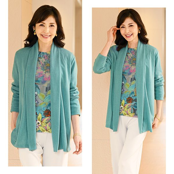 花柄インナーカットソーロングアンサンブル ◎