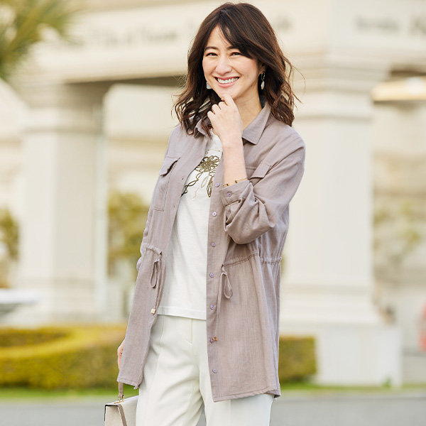 麻入りブラウスジャケット