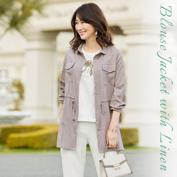 麻入りブラウスジャケット