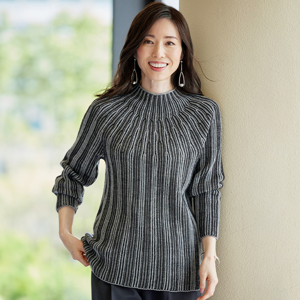 ホールガーメントストライプセーター