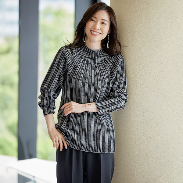 ホールガーメントストライプセーター◎ | 京都通販ミセスの