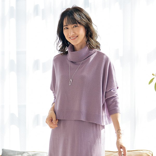 デザインベストニットワンピースアンサンブル