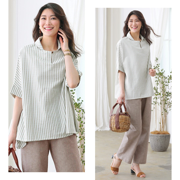 ストライプドルマンブラウス◎ | 京都通販ミセスのファッション館・本店