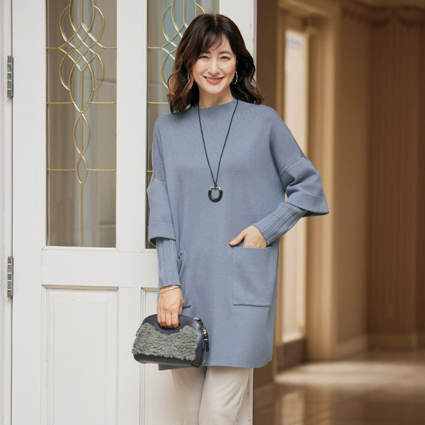 Tokuko. チュニック 重ね着風ニットチュニック | 京都通販ミセスのファッション館・本店