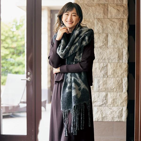 ダイヤ柄ニットワンピースアンサンブル