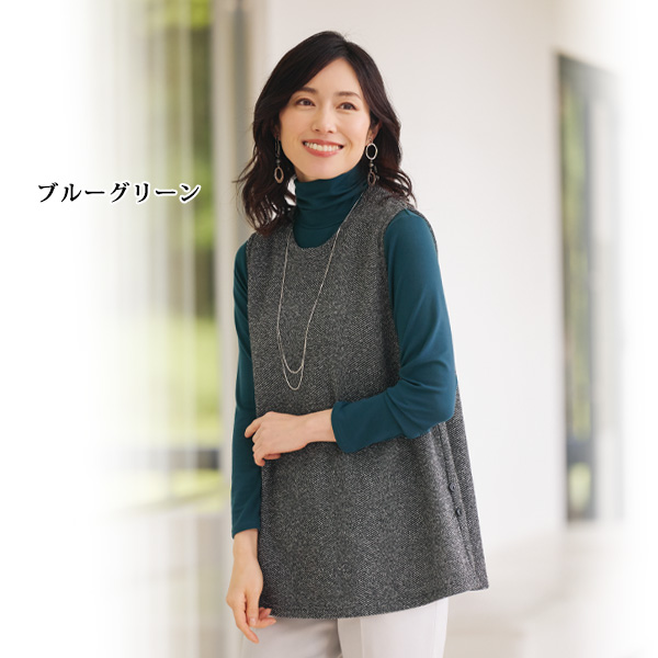 肌触りのなめらかなハイネックプルオーバー