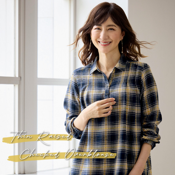 先染め綿薄起毛オーバーブラウス / 大きいサイズ M L LL 3L