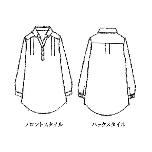 先染め綿薄起毛オーバーブラウス