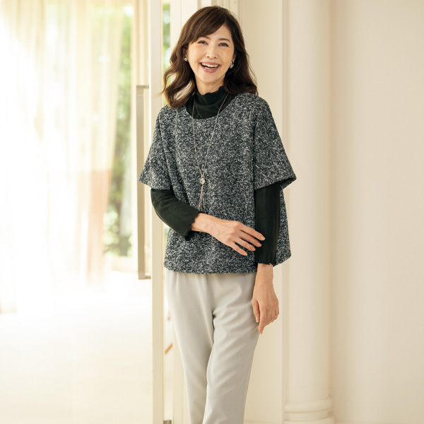 裏起毛ドルマンカットソープルオーバー