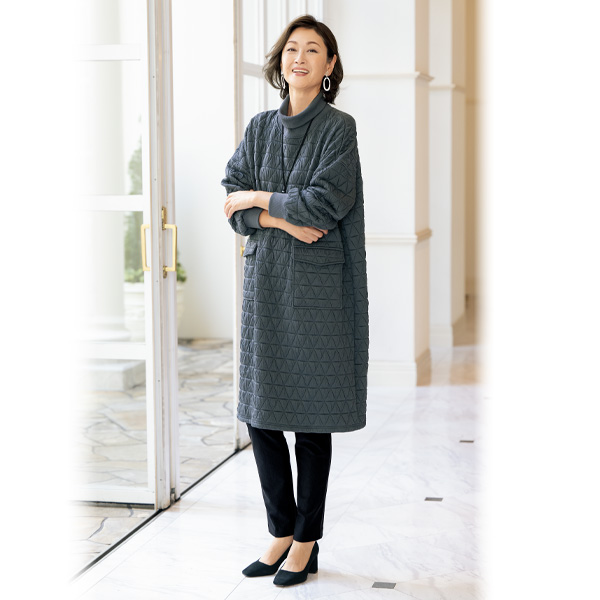 リブ使いキルトワンピース