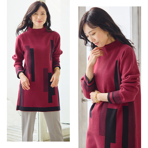 ジャカードニットチュニック