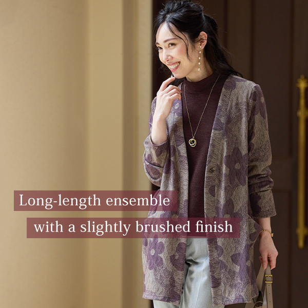 微起毛カットソーロングアンサンブル