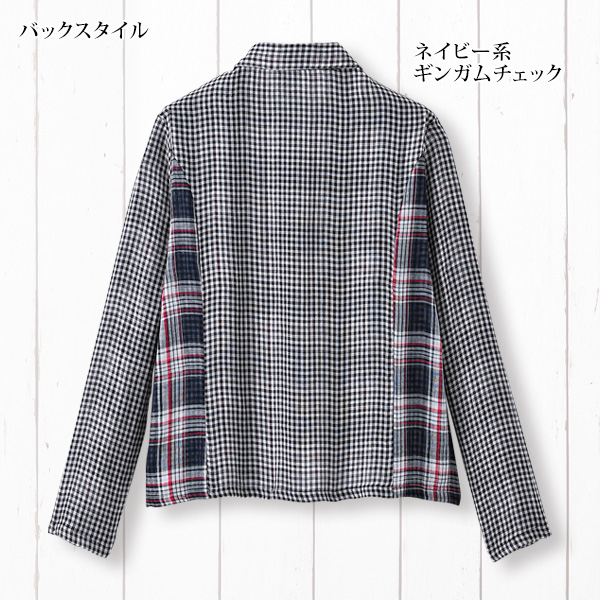 綿100%ダブルガーゼシャツジャケット