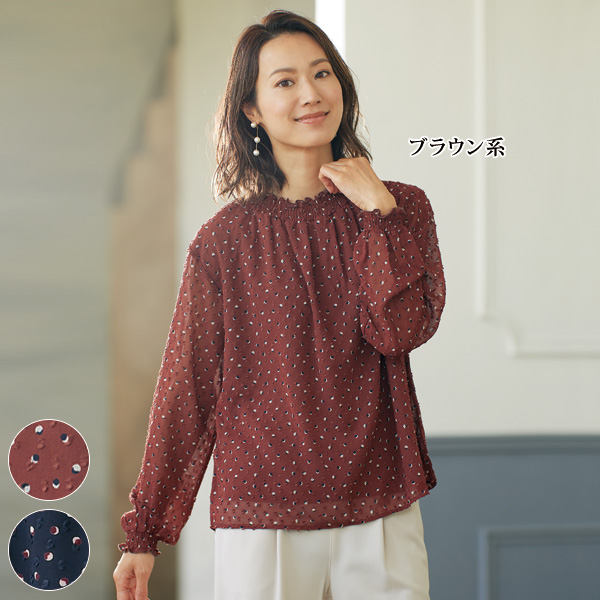 ドビードットプリントブラウス