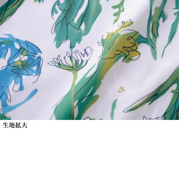 ボタニカルプリントブラウス