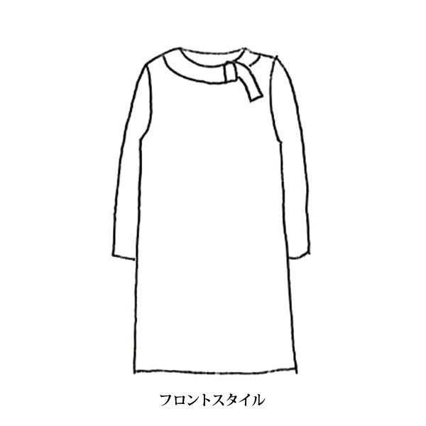 デザイン衿プリントチュニック