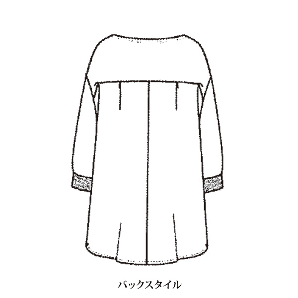 袖リブ刺しゅうチュニックブラウス
