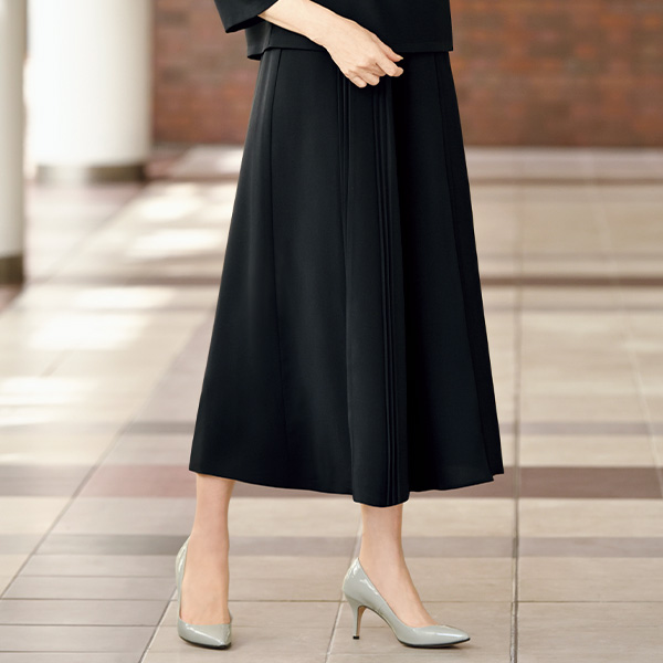 スタンド衿プリーツガウチョセットアップ