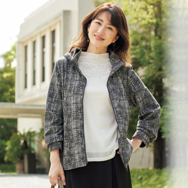 ふくれジャカードカットソーブルゾンジャケット