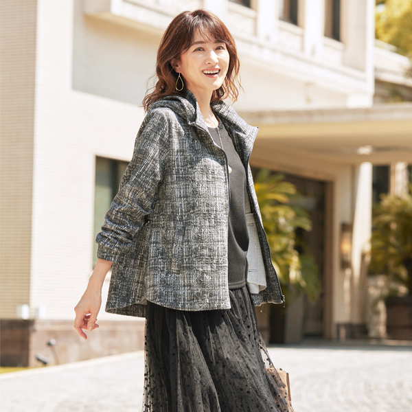 ふくれジャカードカットソーブルゾンジャケット