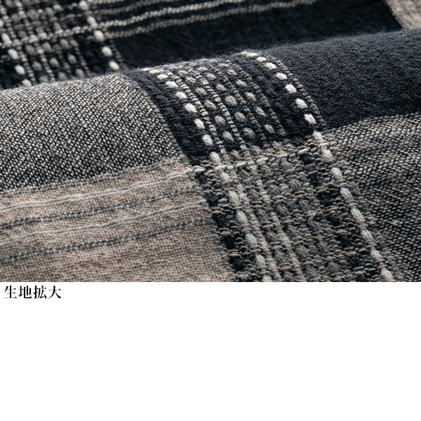 格子柄ステッチ刺繍シャツジャケット